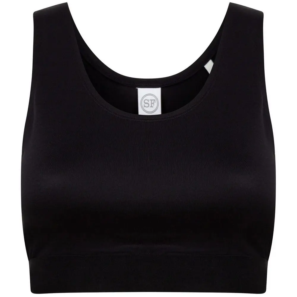 SF (Skinnifit) Dívčí crop top na ramínka - Černá /