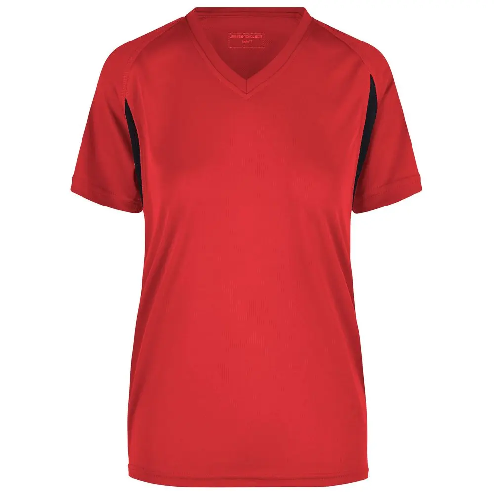 Daiber Dámské sportovní tričko s krátkým rukávem JN316 - Červená / černá | 2XL