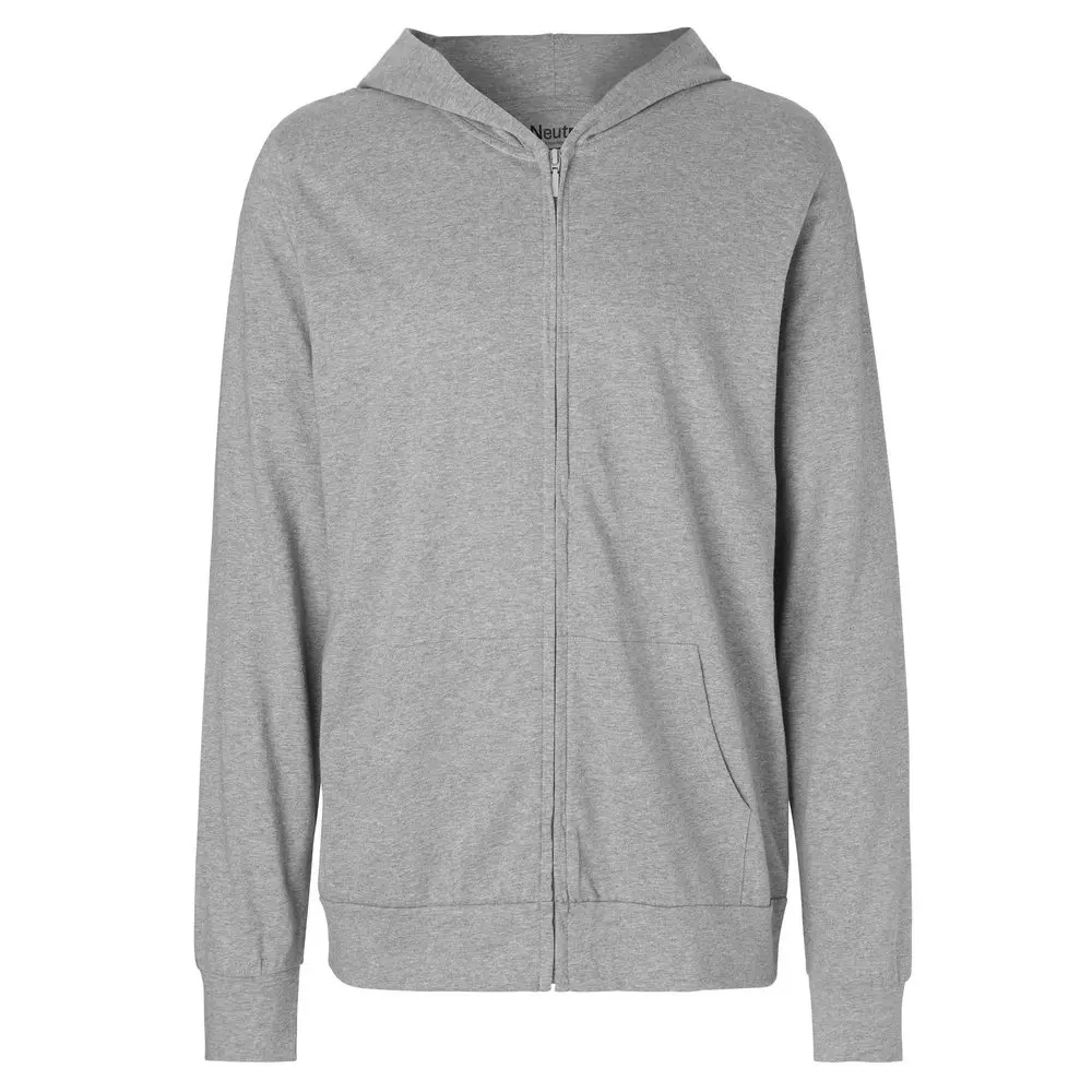 Organická unisex letní mikina Neutral se zipem a kapucí 155 g/m Barva: šedá, Velikost: XXL NE62301