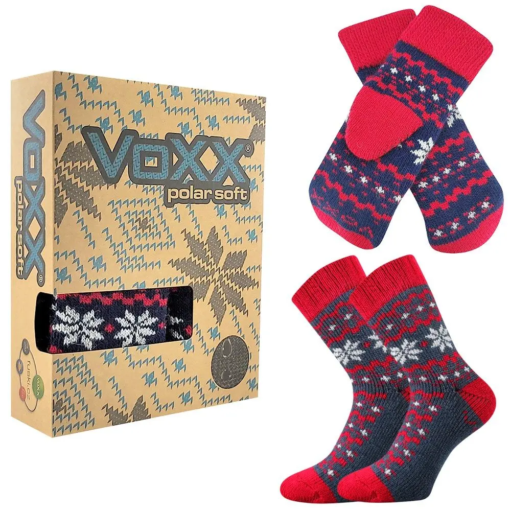 TRONDELAG SET dárkové balení PALČÁKY + PONOŽKY VoXX 35-38 jeans