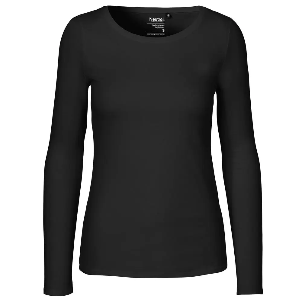 Fairtrade bavlněné tričko Neutral s dlouhým rukávem Barva: černá, Velikost: XL NE81050