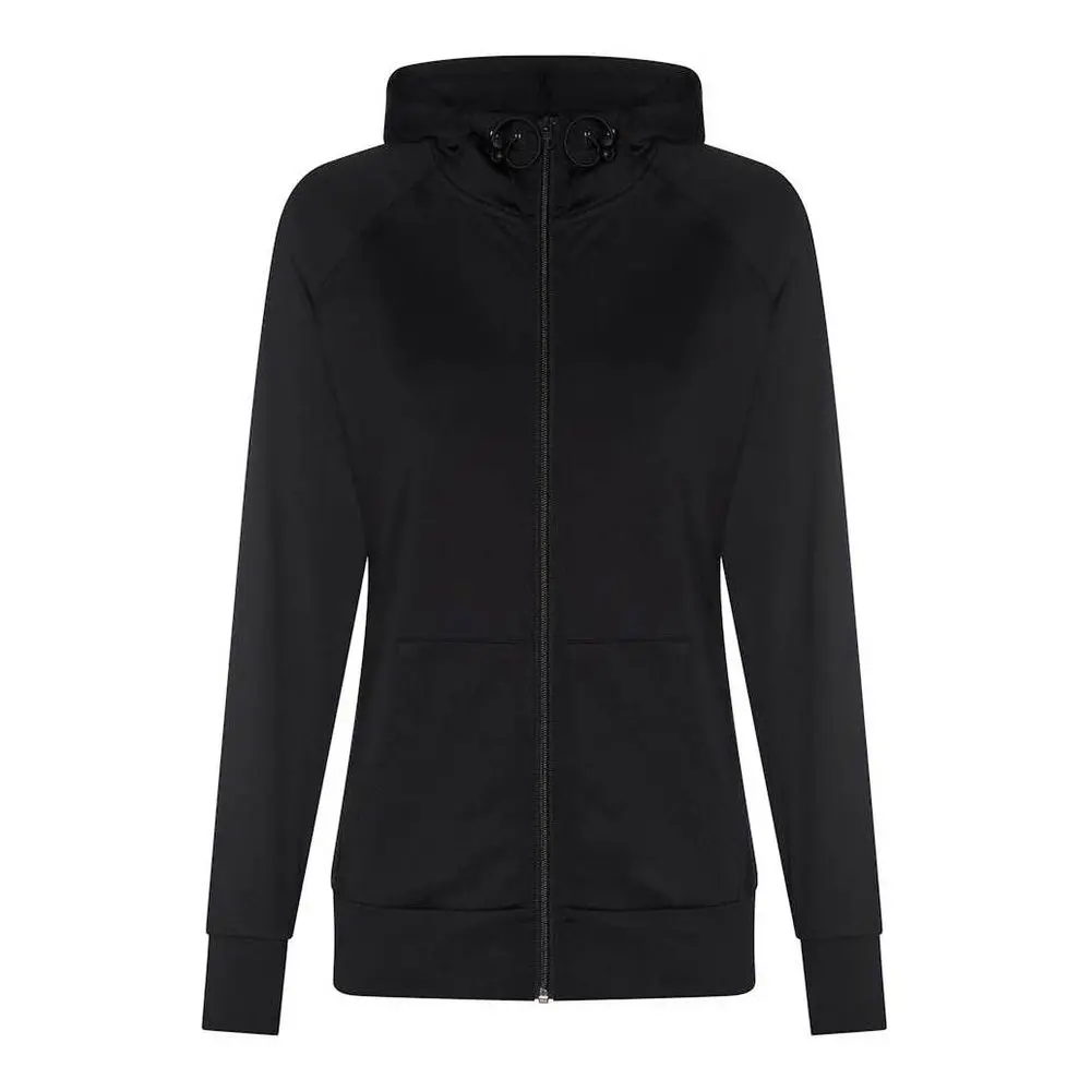 Just Cool Dámská sportovní mikina s žíhanými rukávy - Černá / černá | XL
