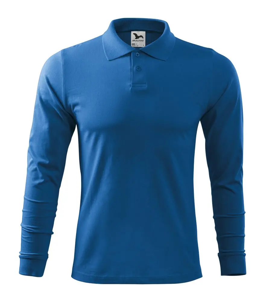 MALFINI Pánská polokošile s dlouhým rukávem Single J. LS - Azurově modrá | 2XL