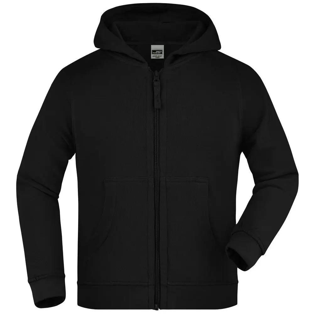 Daiber Dětská mikina na zip s kapucí JN059k - Černá | M