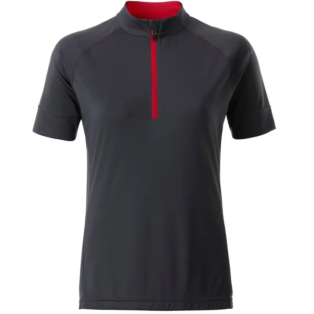 Daiber Dámský cyklistický dres s krátkým zipem JN513 - Titanová / tomato | L