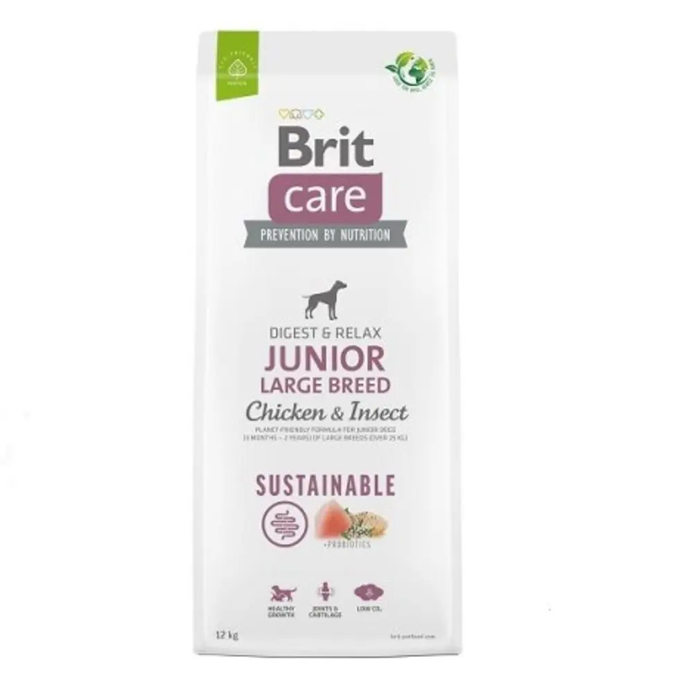 Minimální trvanlivost do 30.7. 2026: Brit Care Dog Sustainable Junior Large Breed Chicken & Insect 12 kg | P59701