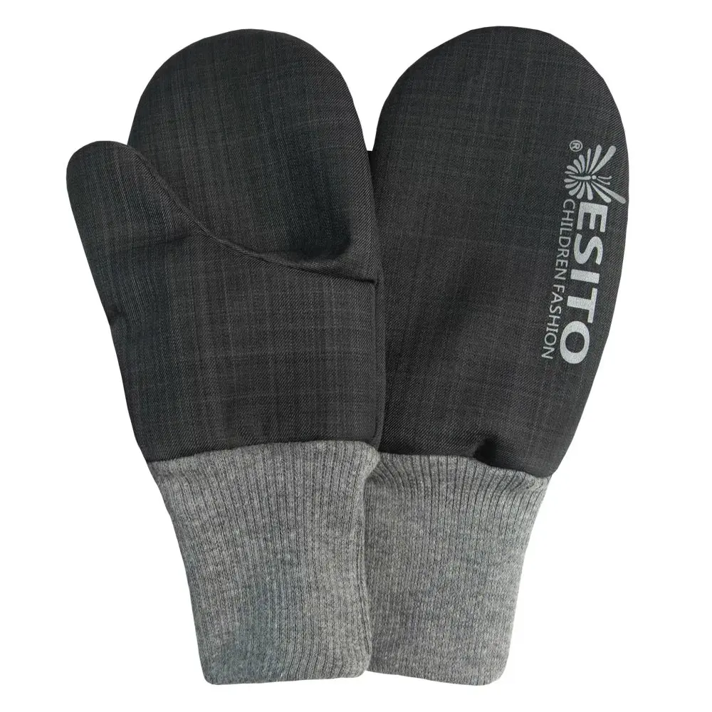 ESITO Zimní palcové rukavice softshell s beránkem Grey -
