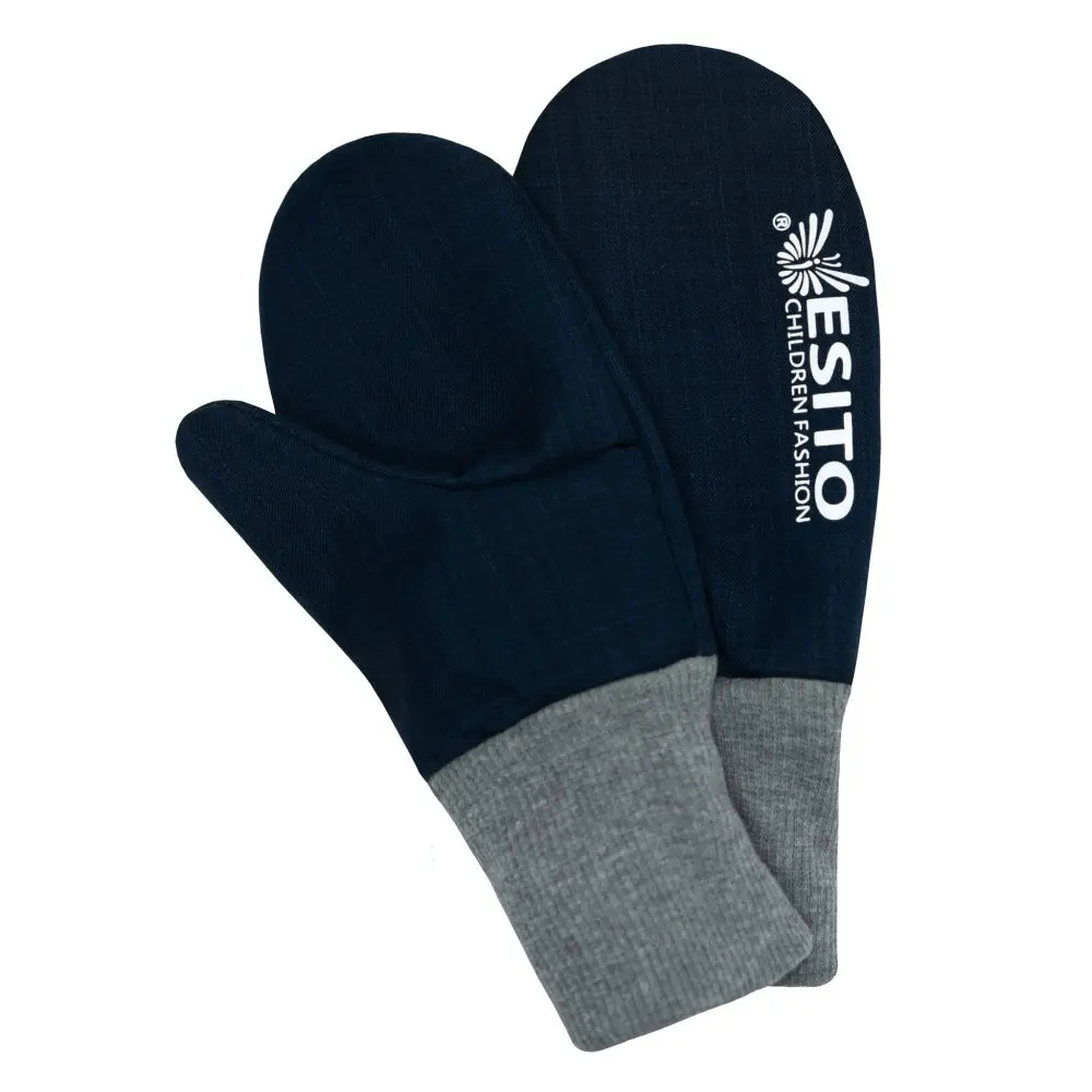 ESITO Zimní palcové rukavice softshell s beránkem Navy Blue - 5 - 7 let navy blue