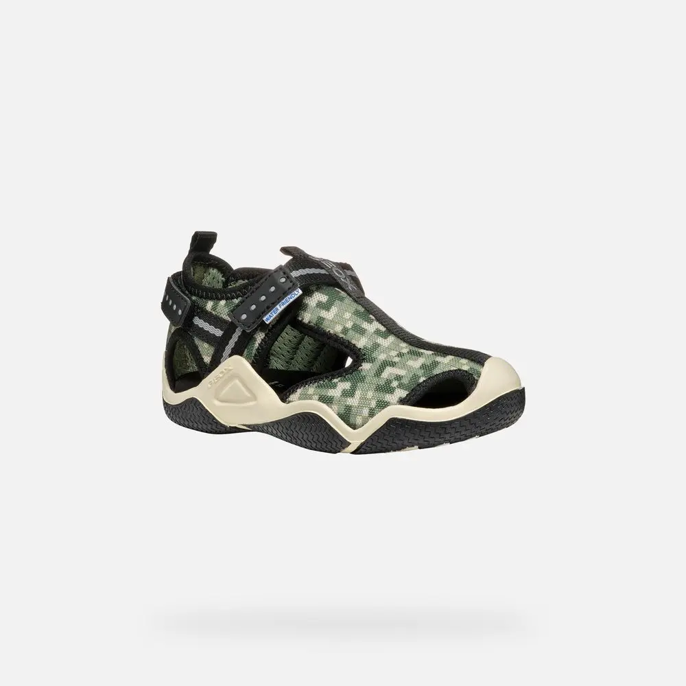 Olivové chlapecké sandály Geox Wader - 34