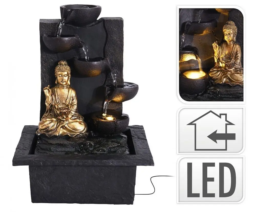 PROGARDEN Fontána pokojová s LED osvětlením BUDDHA rovná KO-795202210rovn