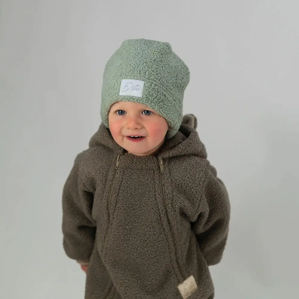 ESITO | Zimní čepice Teddy fleece double Olive - olivová / 34 - 36 olivová