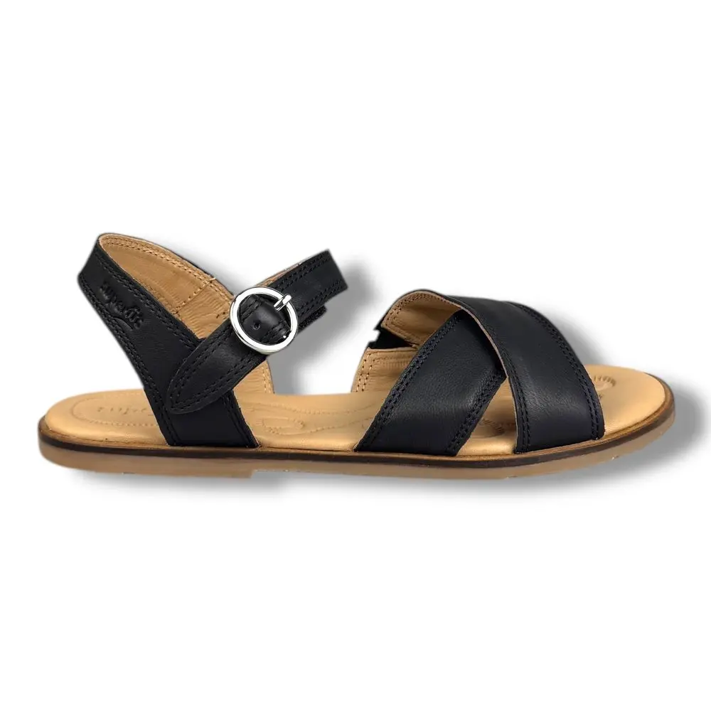 Superfit Dívčí kožené sandály FLAIR 1-001000-0000 Schwarz -