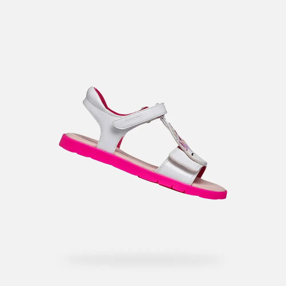 Sandálky Geox J Sandal JoyFoot Girl Bílá Velikost: