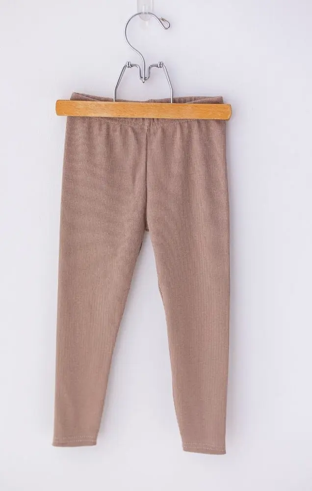 Legíny Lily Grey jednobarevné žebrované - latte - 116