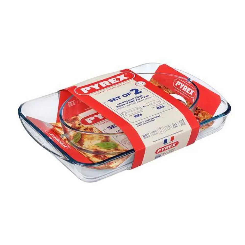 Pyrex SADA PEKÁČŮ PYREX 2KS, 3,7L+2,2L, SKLO