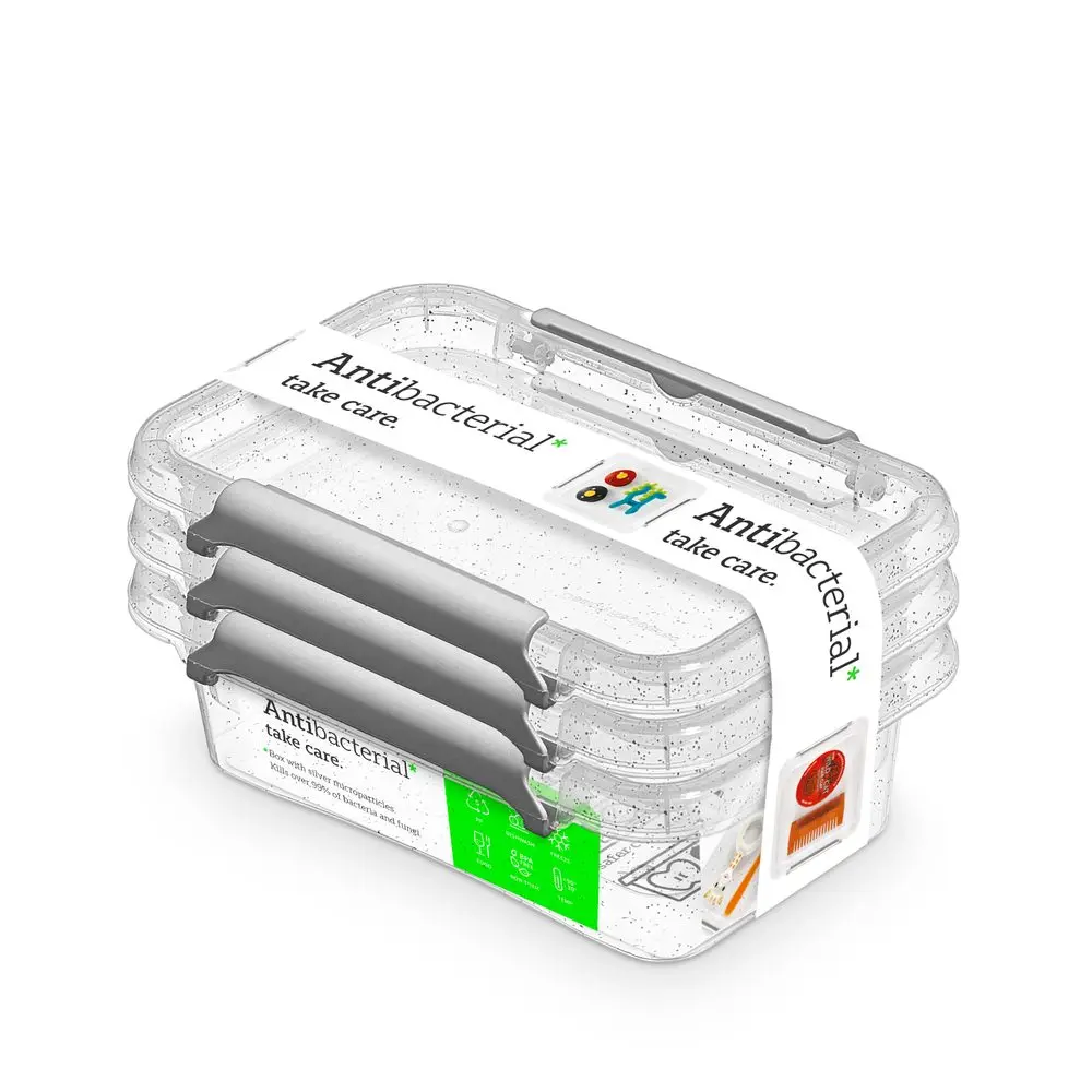 antibakter.box 0,35 l -sada-3ks, 15x9,5x7,5cm,transp.plast