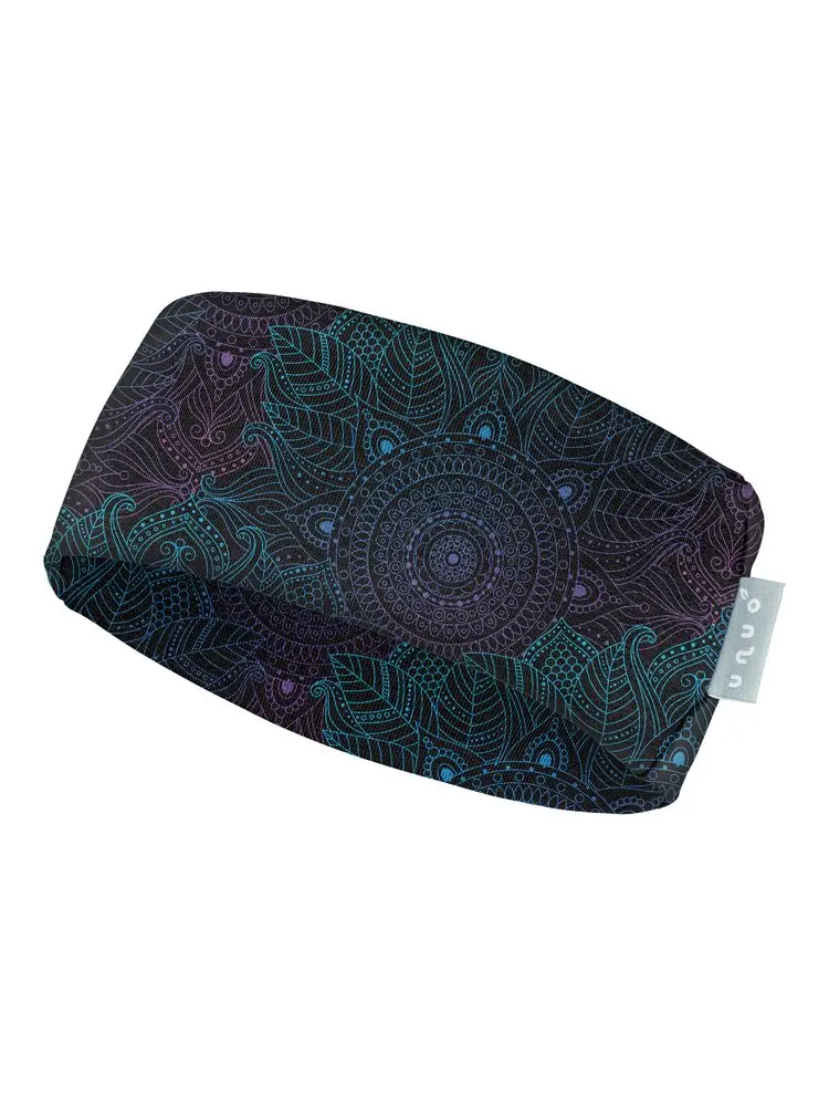 Unuo, Dámská čelenka fleecová Elise, Temná mandala - Dámská (56-58 cm)
