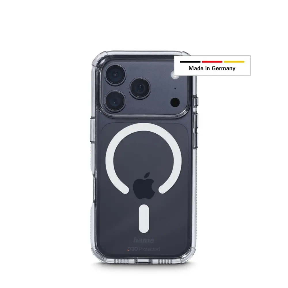 Hama Extreme Protect, kryt pro Apple iPhone 17 Pro, magnetický, D3O®, nežloutne, průhledný