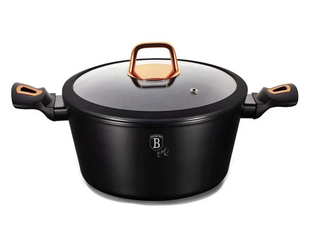 BERLINGERHAUS Kastrol s poklicí s mramorovým povrchem 20 cm Black Rose Collection BH-1641