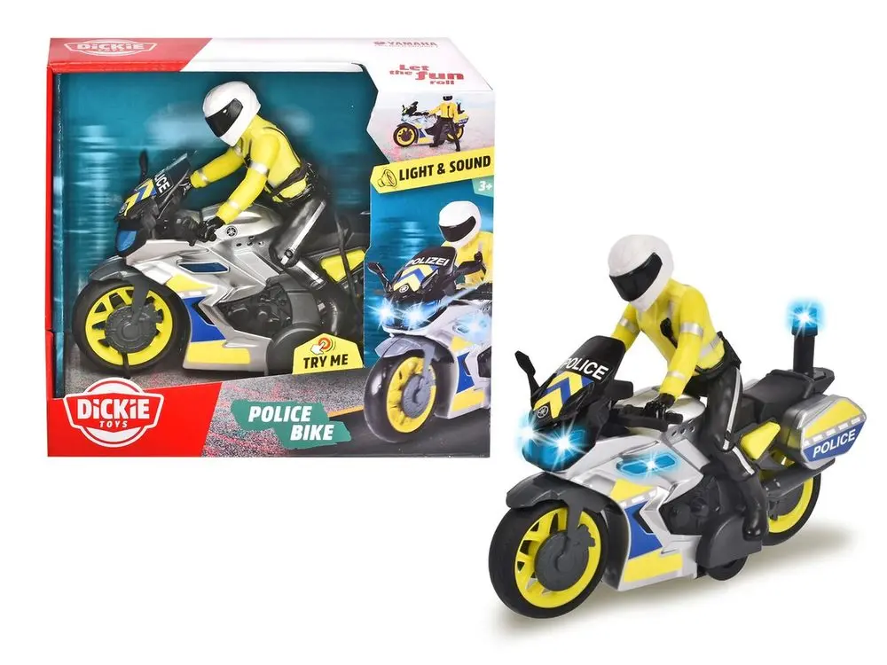 Dickie Policejní motocykl 17 cm s jezdcem
