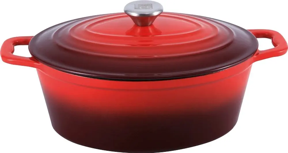 CS SOLINGEN Pekáč s poklicí litinový Xanten 36 x 22 cm červený CS-070052