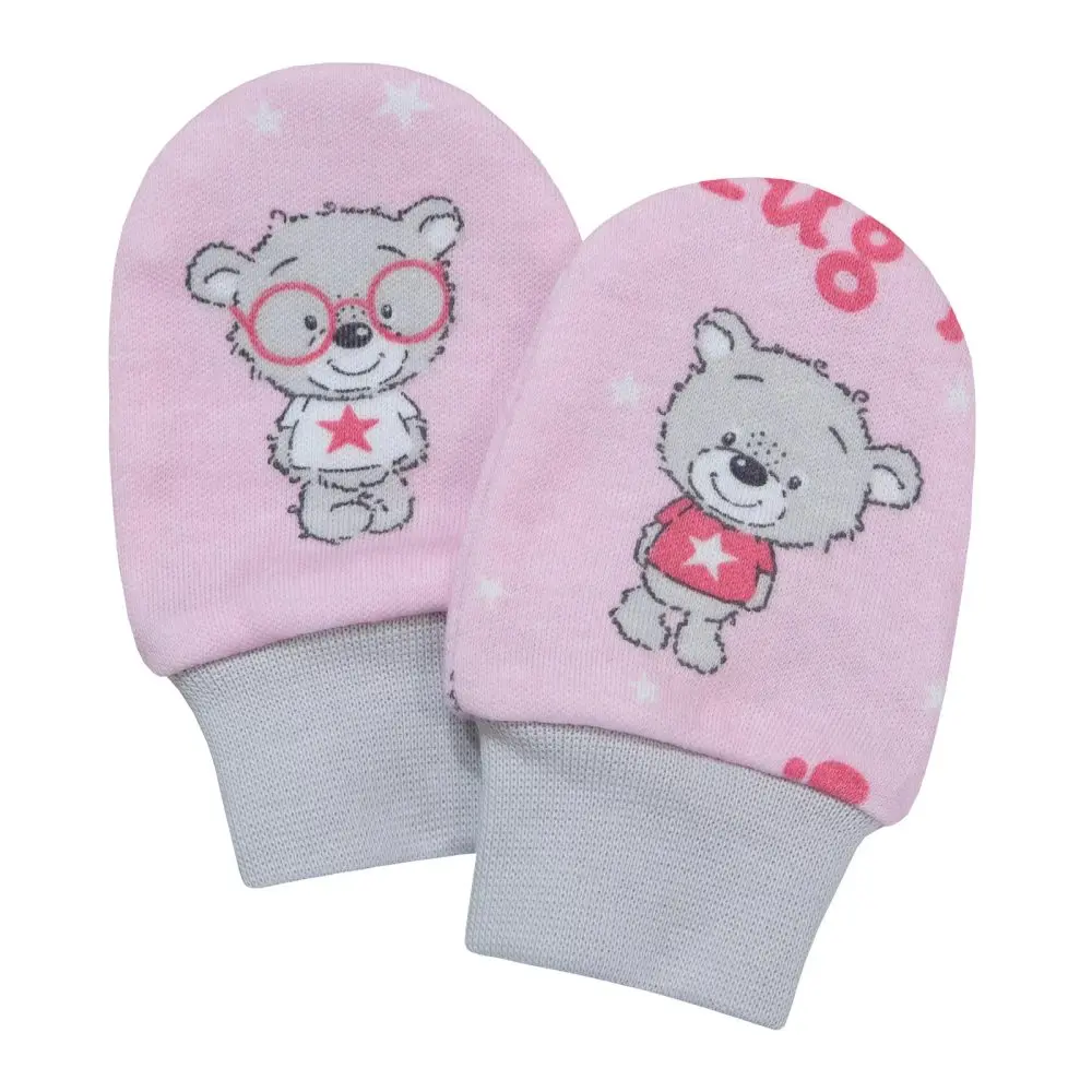 ESITO Kojenecké rukavice Teddy bears - 56 růžová