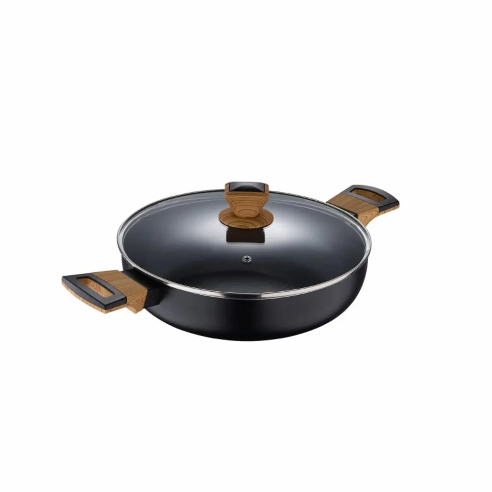 BERGNER Pánev s nepřilnavým povrchem a poklicí 28 cm Earth Black BG-32038-BK