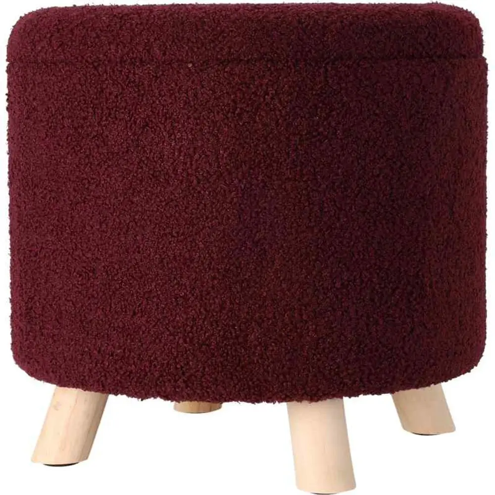 EXCELLENT HOUSEWARE Plyšový taburet s úložným prostorem 40 x 37 cm červená KO-AAK400230