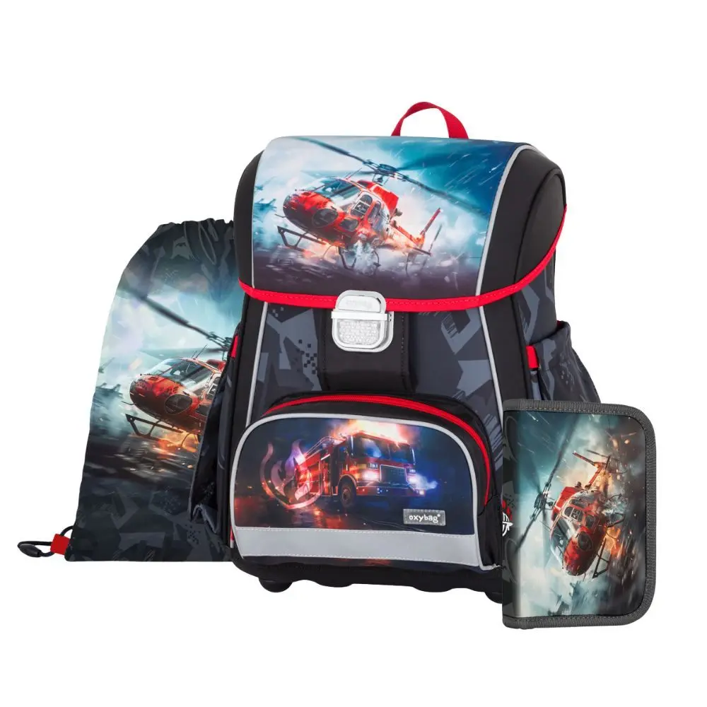 Oxybag Školní set PREMIUM Hasiči - aktovka, penál a sáček