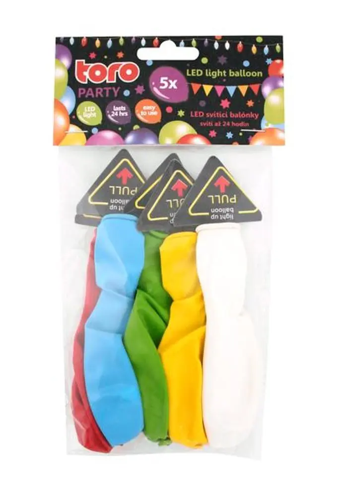 TORO BALÓNKY NAFUKOVACÍ S LED ŽÁROVKOU, 5KS, ASSORT_hamashop