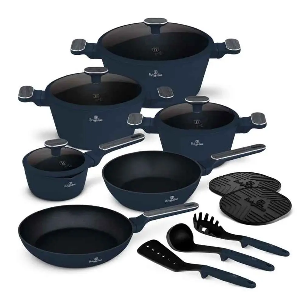 BERLINGERHAUS Sada nádobí s titanovým povrchem 15 ks Deep Sea Collection BH-8382