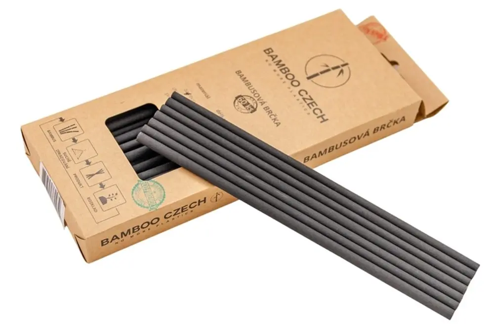 brčko d 6mm, 21cm, 60ks, CHARCOAL BLACK, ECO 100%rec.