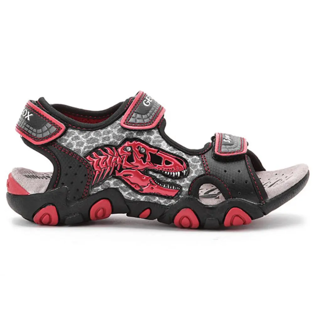 Dětská letní obuv GEOX J S.STRIKE F – MESH+PR.DBK BLACK/RED - 24