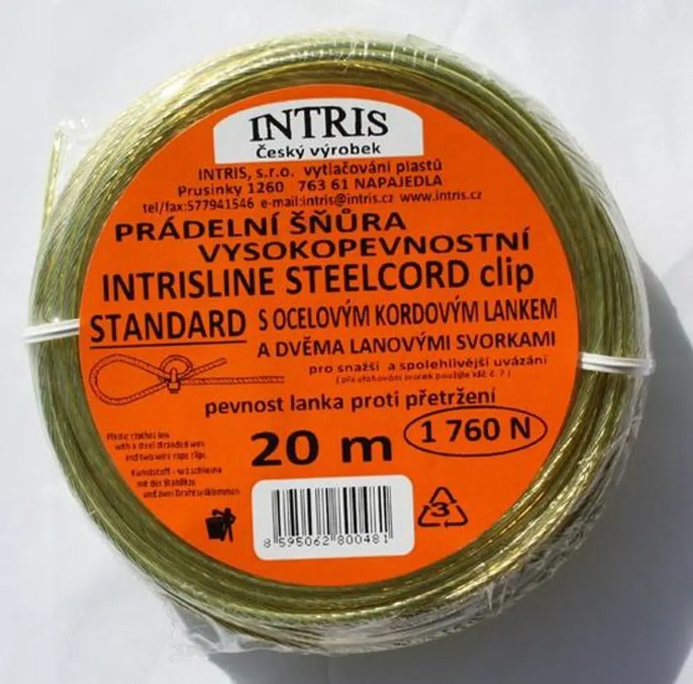 šňůra 20m LANKO OCEL+svorky, STANDARD
