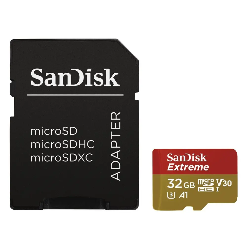 SanDisk MicroSDHC karta 32GB Extreme (100MB/s, Class 10, UHS-I U3 V30) + adaptér