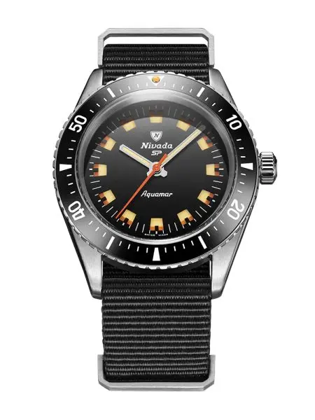 Nivada Grenchen Aquamar Black - Black Nato Strap