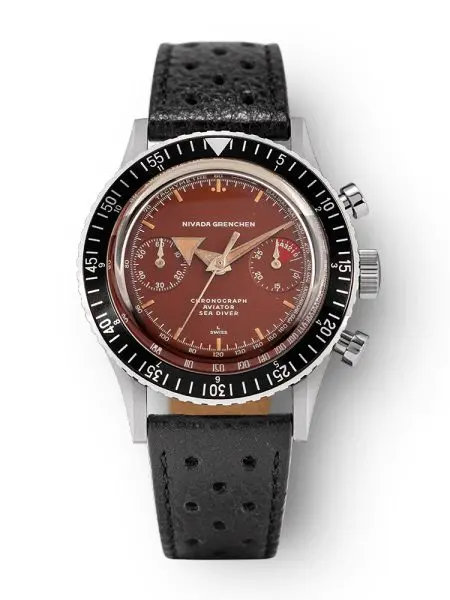 Nivada Grenchen Chronomaster Broad Arrow Tropical Dial Inter. Bezel - Manual - Black Racing