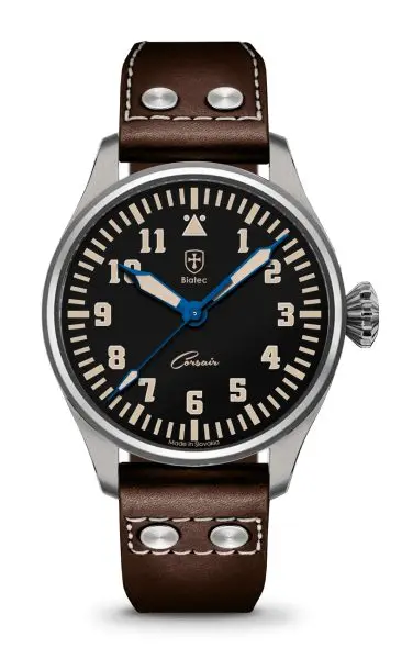 Biatec Corsair Vintage 03 - Tmavě hnědý kožený pilot řemínek