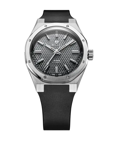 Nivada Grenchen F77 SST Grey MK2 - 38 mm - Black Rubber