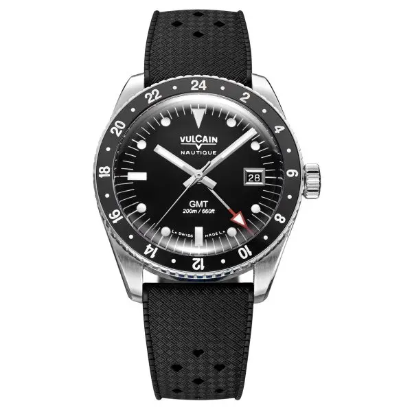 Vulcain Skindiver GMT - Black Luminova Beige White -