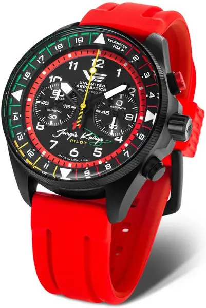 Vostok Europe Jurgis Kairys "Unlimited Aerobatics" Edition 2026 6S21-326C794 - červený gumový řemínek