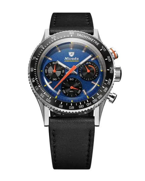 Nivada Grenchen Chronoking Mecaquartz Racing Blue - Inter. Bezel -