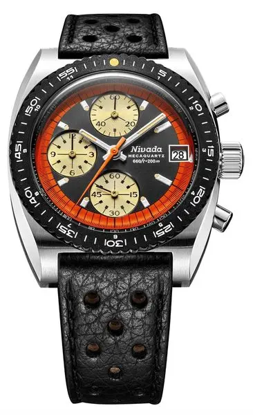 Nivada Grenchen Autochron Orange Mecaquartz -