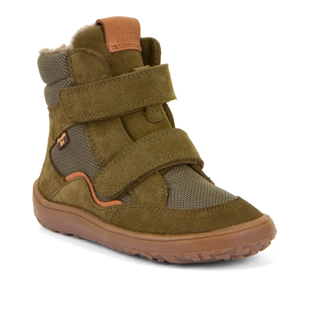 Chlapecké zimní barefoot boty TEX WINTER Olive Froddo G3160247-1 - 32