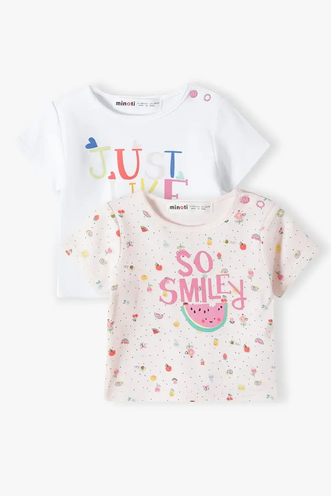 Tričko kojenecké s krátkým rukávem 2pack, Minoti, tulip 2, Holka -
