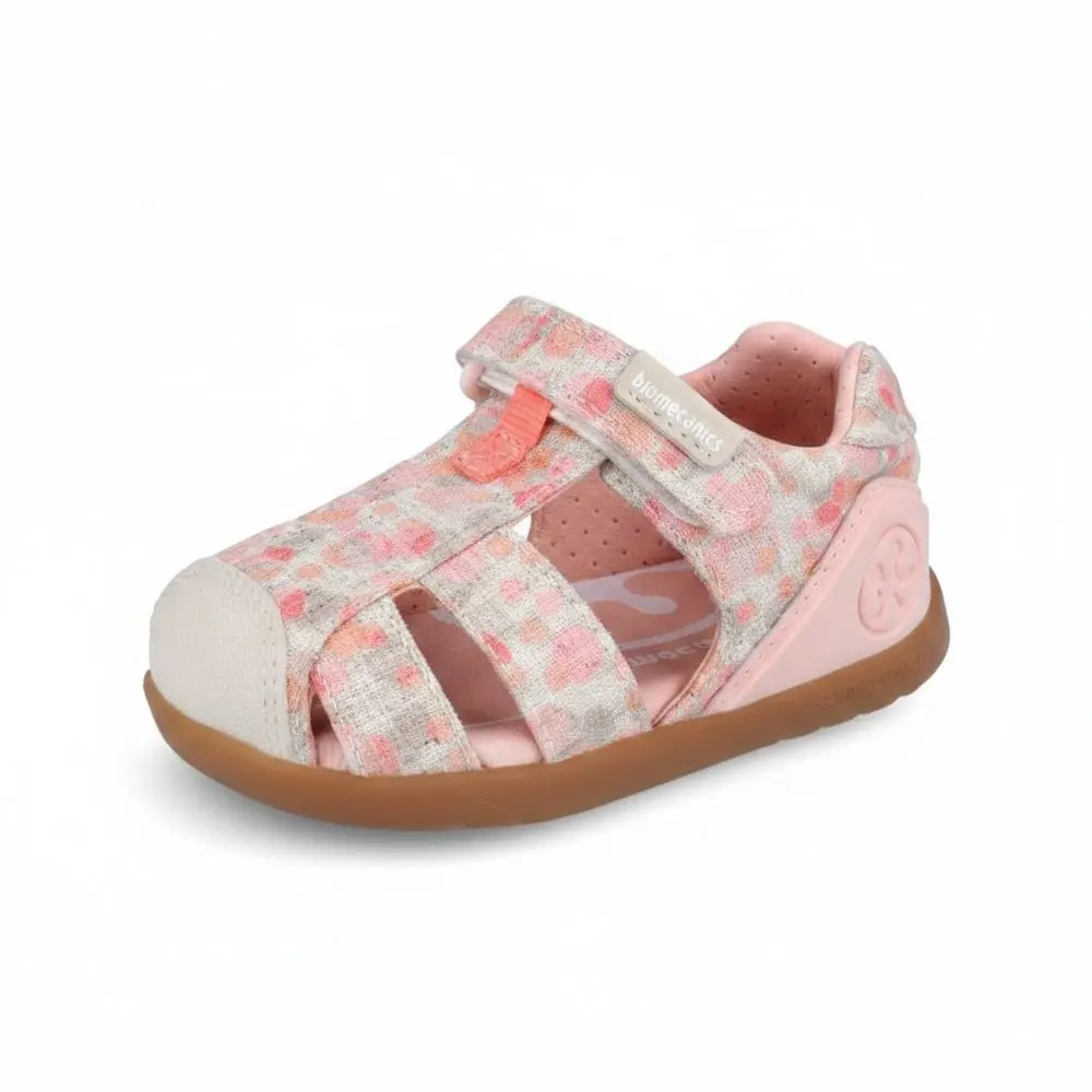 Dětské barefoot sandály LUREX BEIGE Biomecanics 262193-A103 -