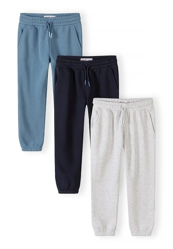Tepláky slim-fit s elastickým pasem a stahovací šňůrkou 3pack Minoti 29FLEECE286 -