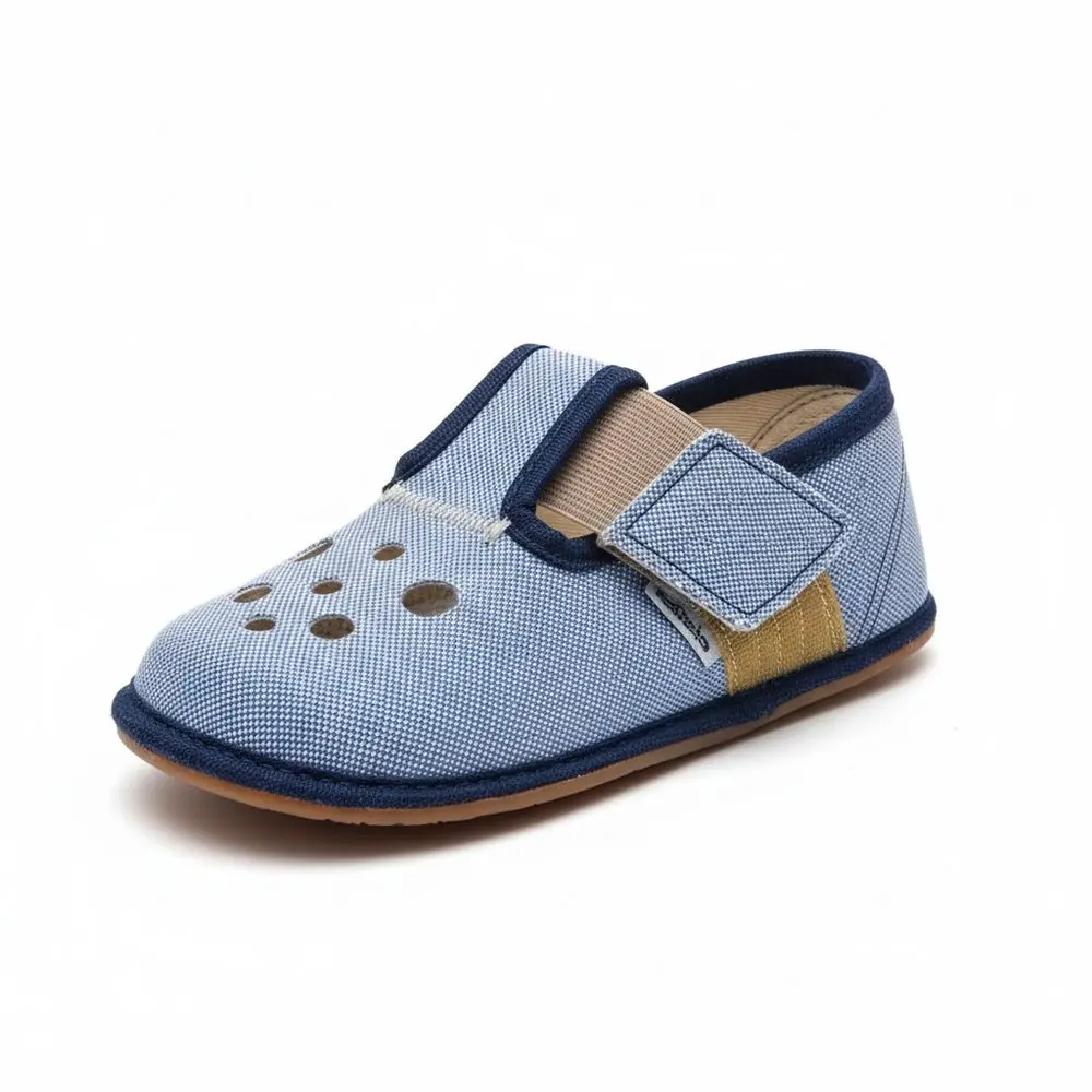 Barefoot chlapecké přezůvky Pegres BF03 textil - modrá - 23