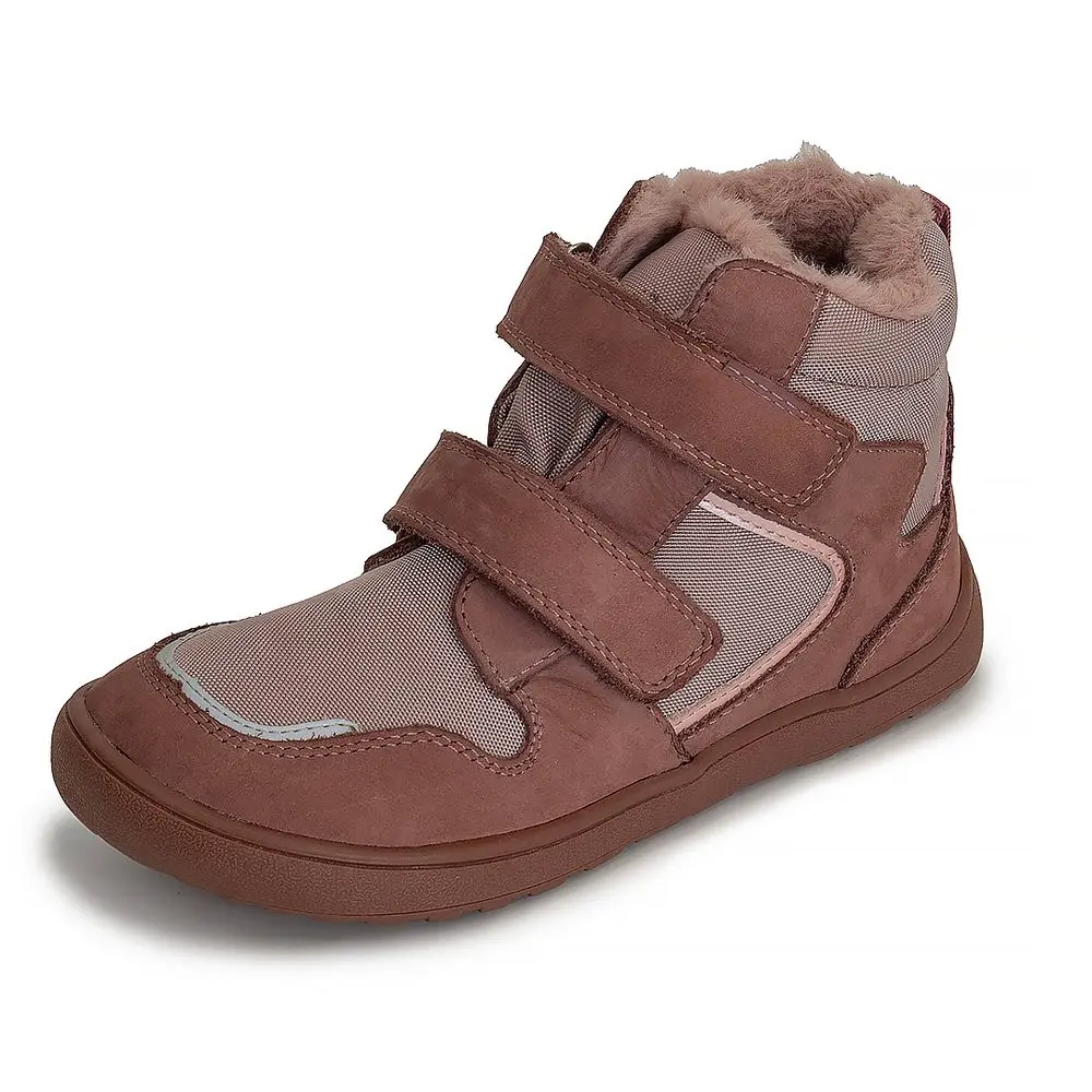Dívčí zimní barefoot boty DAXI OLD PINK, Protetika, starorůžová - 24