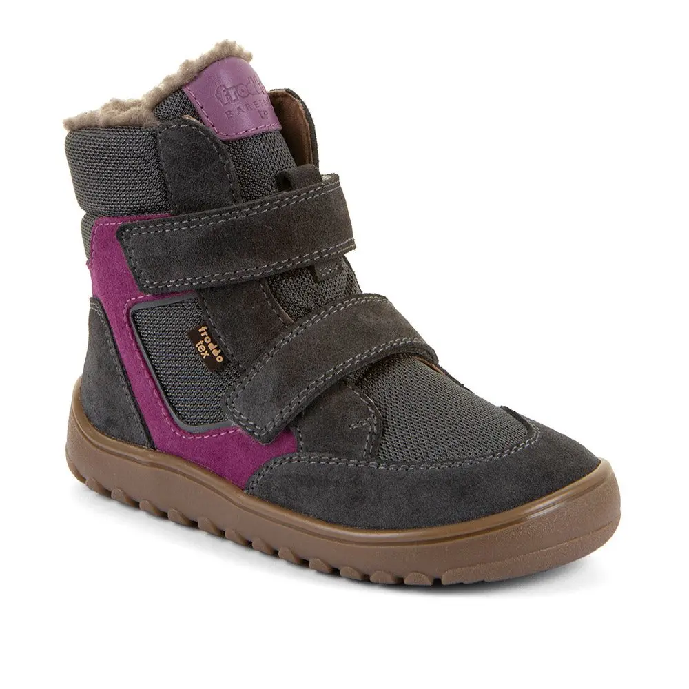 Dětské zimní barefoot boty UP HILL WOOL Dark Gray Froddo G3160262-13 -